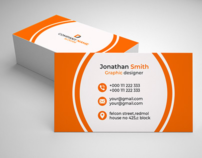 Beautiful and simple Orange Business card Design