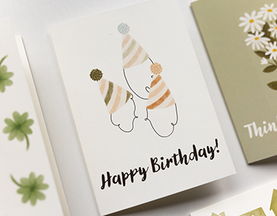 Birthday Hat Illustration for Greeting Card