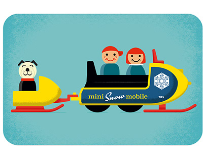 Little People Snowmobile Illustration