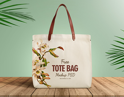 Free Organic Cotton Tote Shopping Bag Mockup PSD