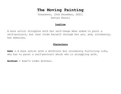 "The Moving Painting" Treatment and Script