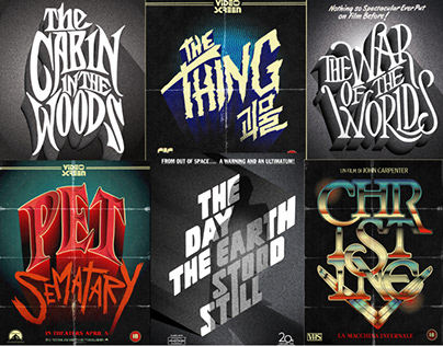 Sci-Fi / Horror Illustrated Typographic Posters