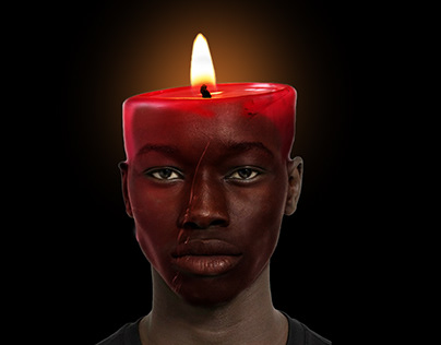 The beauty of a head from a candle