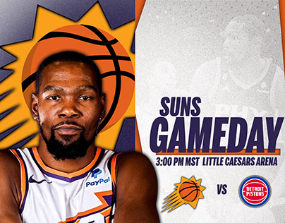Phoenix Suns vs Detroit Pistons Gameday Graphic