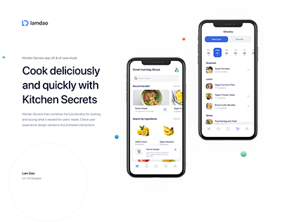 Kitchen Secrets app UX & UI case study