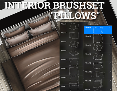 16 Interior Brushes Pillows for Procreate