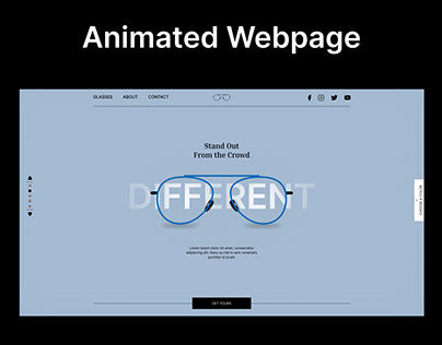 Animation website design for Glasses store e-commerce