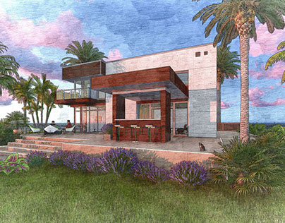 Modern house design sketch