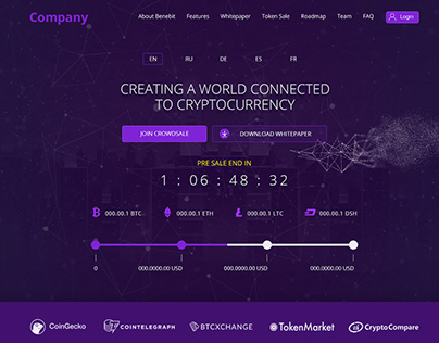 ICO Token sale One Page Website.