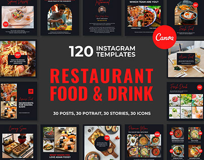Restaurant Black Instagram | CANVA Templates