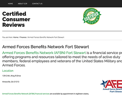 AFBN Fort Stewart Certified Consumer Reviews