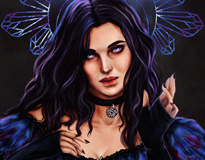 Yennefer Vengerberg witch portrait - view more The Witcher fan art
