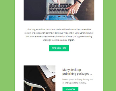 HTML email template for a company