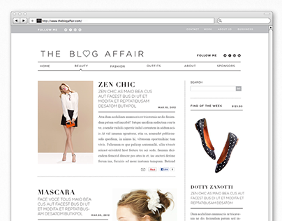 The Blog Affair Logo and Homepage