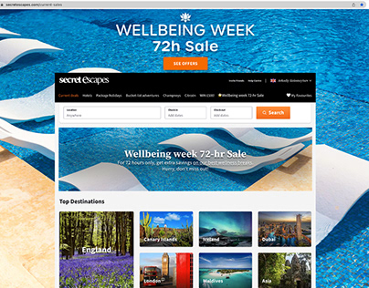 Wellbeing 72h Sale June 2023 campaign for SecretEscapes