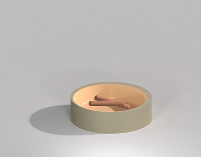 3D Dog bowl with food