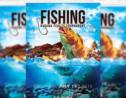 Fishing - Premium Flyer Template + Facebook Cover