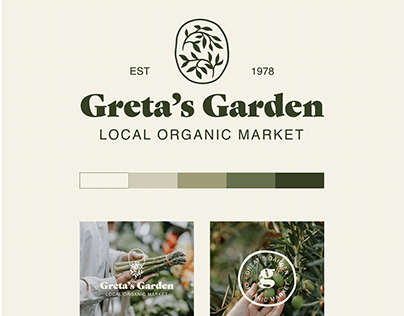 Greta's Garden Organic Market Logo Branding