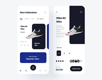sneakers mobile app interface