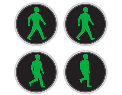 Traffic Light Man Walk Cycle Sequence