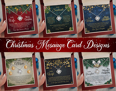 Christmas Message Card Design, ShineOn Jewelry Necklace