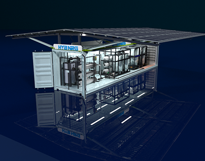3d model desalination station with 360 animation video