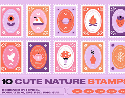 10 Cute Nature Stamps