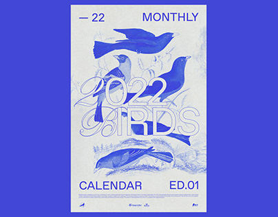 22' Birds Monthly Calendar