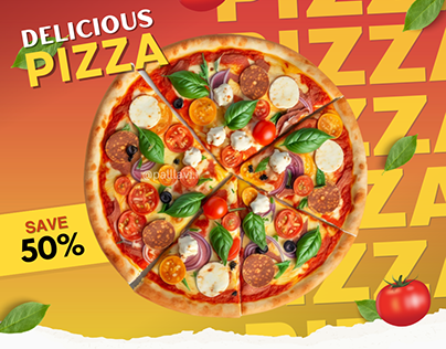 Delicious Pizza Social Media Template Design