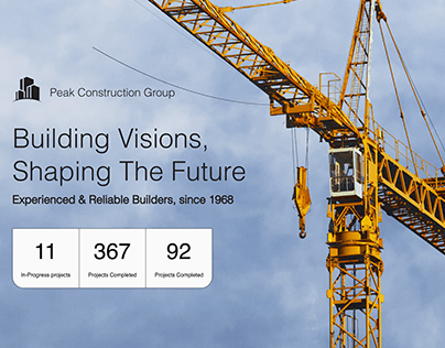 Landing page for a construction company