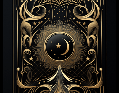 Celestial obsidian tarot card