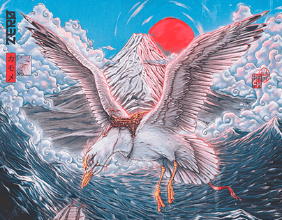The grate seagull /Neo ukiyo-e