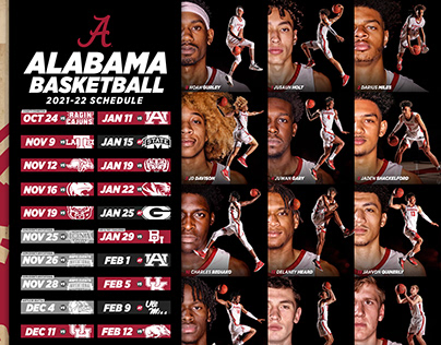 2021 Alabama Men's Basketball Graphics