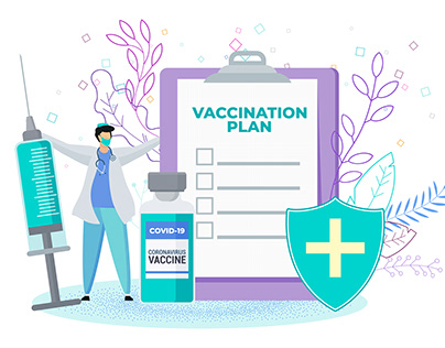 Vaccination icons set