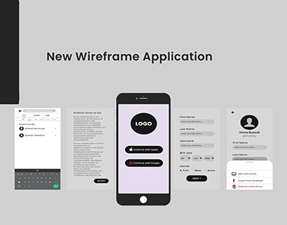 Wireframe of new App work in Progress