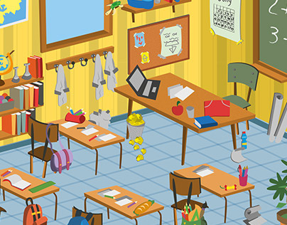 School Classroom Cartoon Vector Pack | Behance