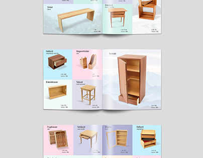 Mockup of a furniture catalog