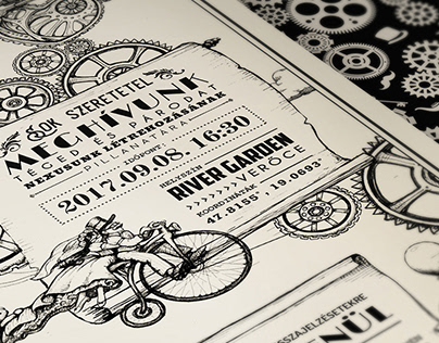 Steampunk wedding invitation