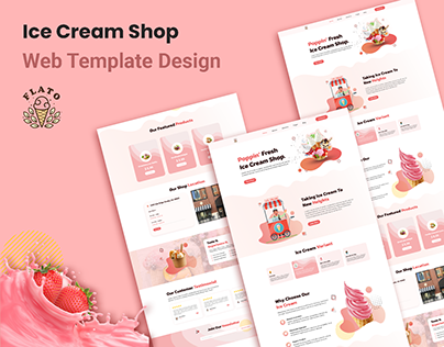 FLATO - Ice Cream Shop Web Template Design