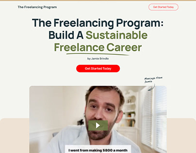 Landing Page Design for 'The Freelancing Project'