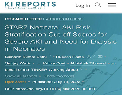 STARZ Neonatal AKI Risk Stratification Score