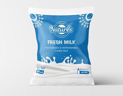 Milk packaging design for Team Natures
