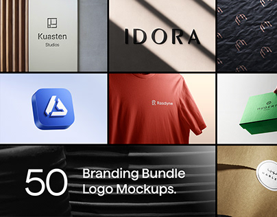 50 Logo Mockup Branding Bundle - V5 - PSD