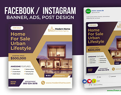 real estate Social Media Post Design for fb ig etc