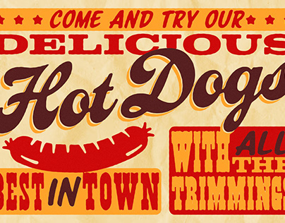 Vintage Hot Dog Sign
