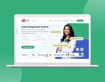 Lotus Diagnostic Centre - Medical Website Landing Page