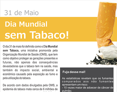 Endomarketing/Social Media - Dia Mundial sem Tabaco