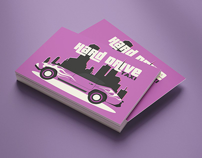 Business card for taxi service "HARD DRIVE"