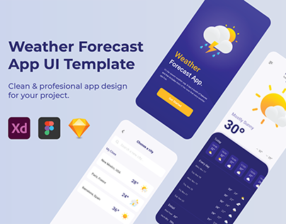 Weather Forecast App UI Template free download