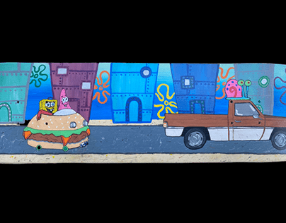 Spongebob Skateboard Painting
